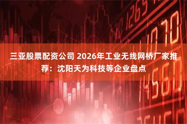 三亚股票配资公司 2026年工业无线网桥厂家推荐：沈阳天为科技等企业盘点